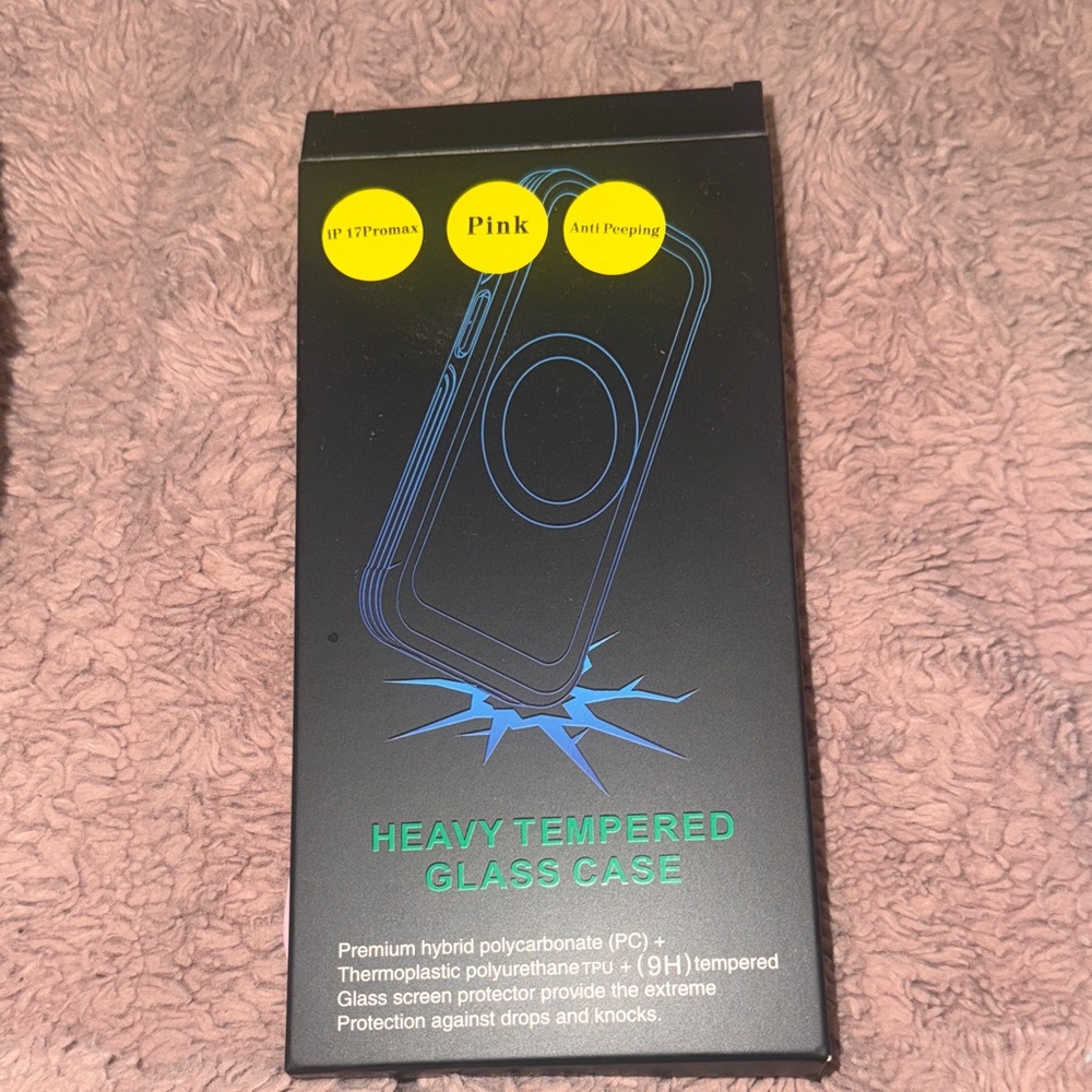 Pink Heavy Tempered Glass Case